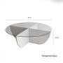 Hanah Home Lily - Mesa de centro blanca con cristal templado